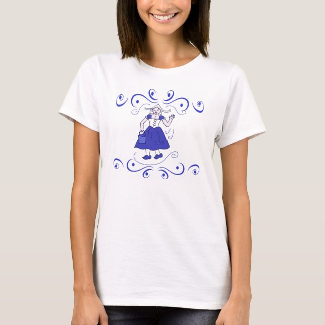 T-shirt Bleu Hollandais Delft Look (Devant)