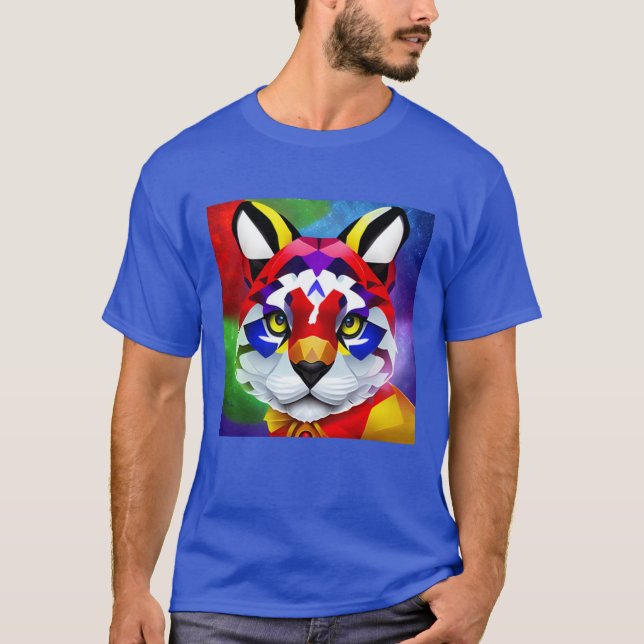 T-shirt bleu homme Alexander's Cat (Devant)