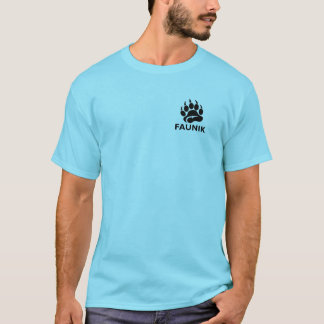 T-Shirt bleu horizon avec le logo de Faunik