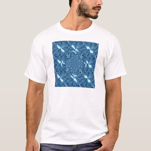T-shirt Bleu Iridescendant. (Devant)