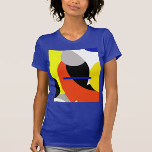 T-shirt Bleu jaune Art Abstrait
