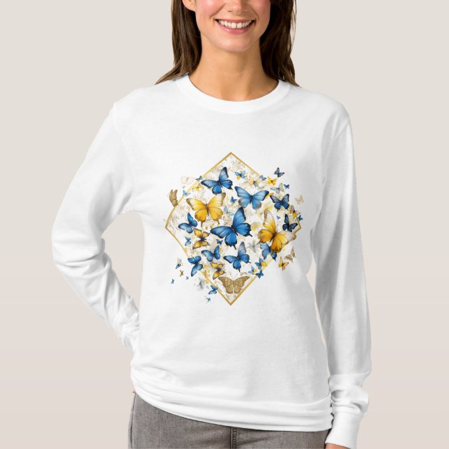 T-shirt Bleu Jaune & Beurre d'or Libération à manches long (Devant)