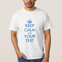T-shirt bleu Keep Calm | modèle personnalisé