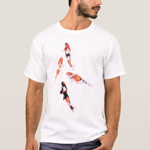 T-shirt bleu Koi flottant