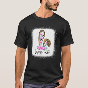 T-shirt Bleu Léopard Floral Hoppy Easter Bunny Ear Fam