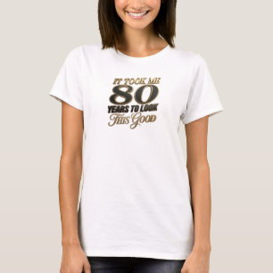 T-shirt Bleu ludique TOOK 80 YEARS GOOD Composition artist