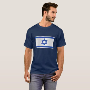 T-shirt Bleu marine israélien de drapeau d'étoile de Dav