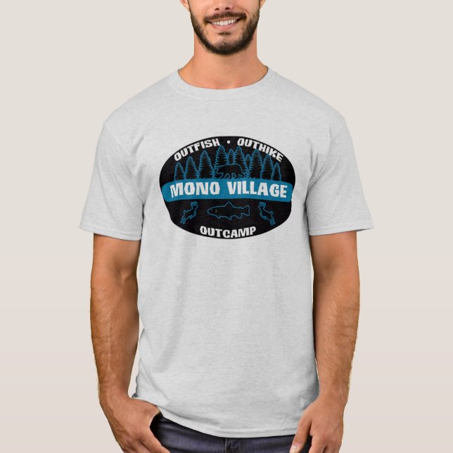 T-shirt Bleu mono de "survivant" de village (Devant)