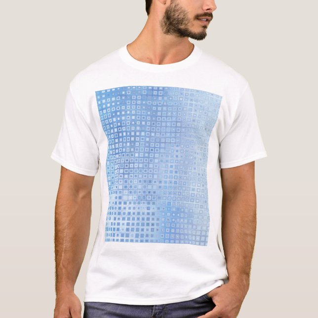 T-shirt Bleu mosaïque Abstrait : Arrière - plan brillant (Devant)