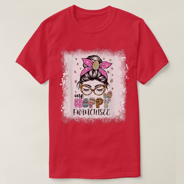 T-shirt Bleu One Hoppy Franchisee Bunny Jour de Pâques  (Design devant)