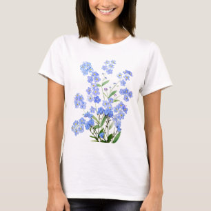 T-shirt bleu oubliez-moi pas aquarelle 2024