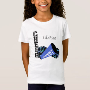 T-Shirt Bleu personnalisable pom-pom girl