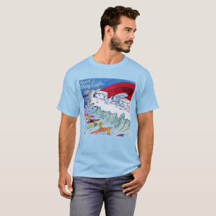 T-shirt bleu pour homme surf Magnet