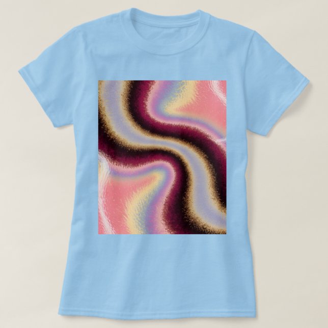 T-shirt bleu rose or couleur pastel Iridescente (Design devant)