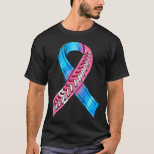 T-shirt Bleu rose Ruban SIDS Mois de sensibilisation Baseb