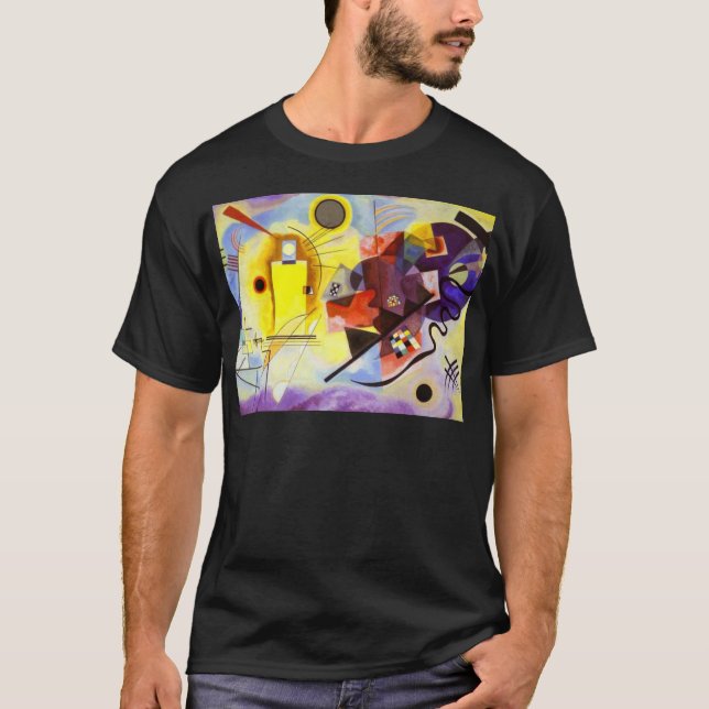 T-shirt Bleu rouge jaune Kandinsky peinture Abstraite (Devant)
