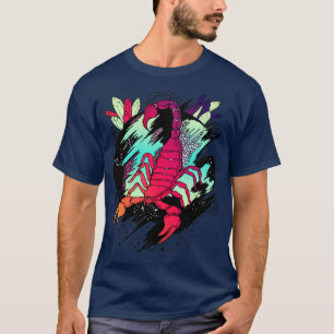T-shirt Bleu Rouge Mélange Cosmique Scorpion