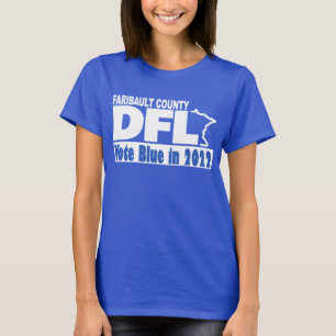 T-shirt Bleu royal féminin avec logo blanc - Bleu votant e