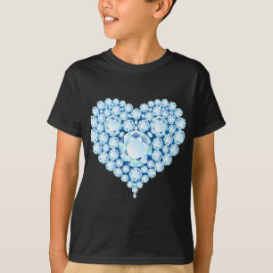 T-shirt Bleu Sapphire Gems Coeur