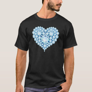 T-shirt Bleu Sapphire Gems Coeur