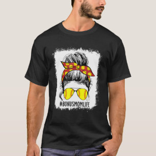T-shirt Bleu Softball Bonus Maman Jour Jeu Bonus Maman Mot