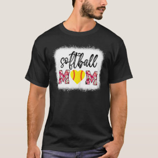 T-shirt Bleu Softball Maman Softball Jour Vibes Moth