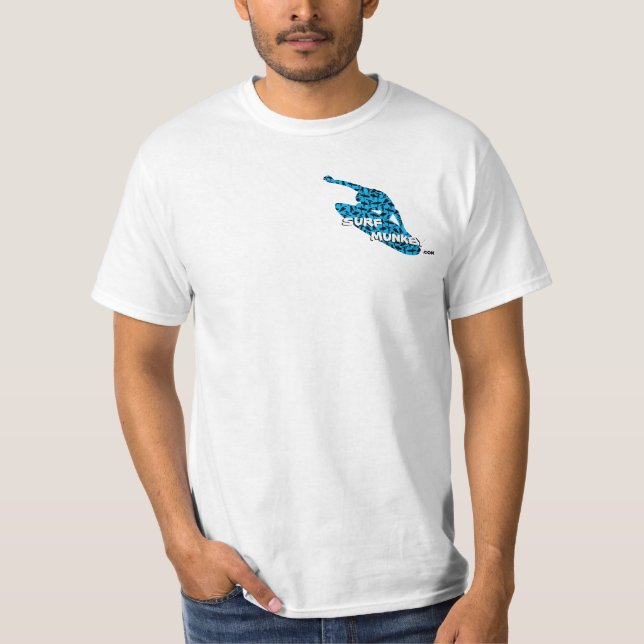 T-shirt Bleu - surfer/Shortboarder d'action (Devant)