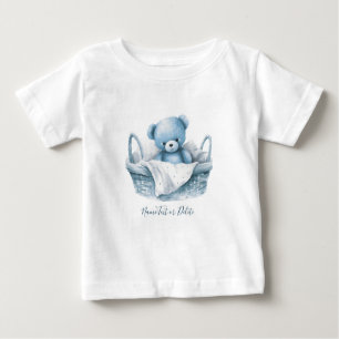 T-shirt Bleu Teddy Bear dans le panier Bébé