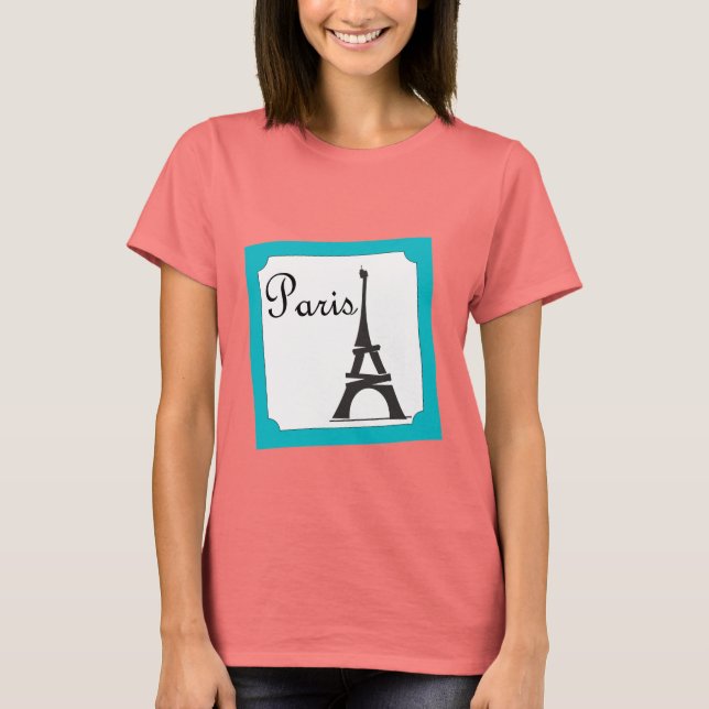 T-shirt Bleu Timbre Paris (Devant)