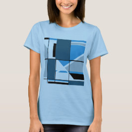 T-shirt Bleu Turquoise gris noir MCM Look Géométrique Abst