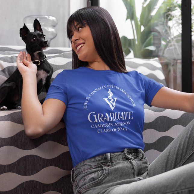 T-shirt Bleu Vétérinaire Diplôme Personnalisé (Créateur téléchargé)