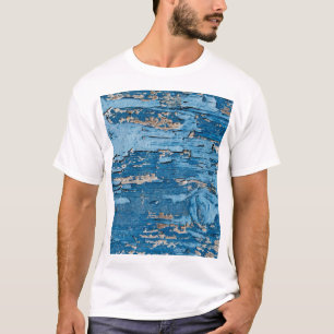 T-shirt Bleu vintage : Vieille texture en bois