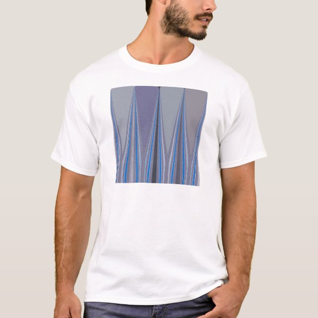 T-shirt Bleu, violet, gris Chevron Art Imprimer (Devant)