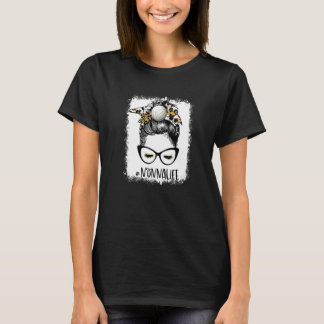 T-shirt Bleu Volleyball Nonna Life Leopard Messy Bun G