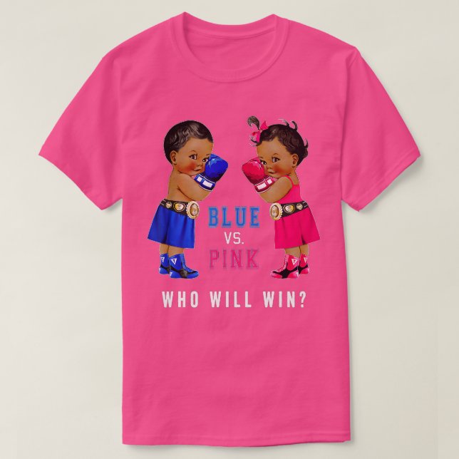 T-shirt Bleu vs rose Ethnic Boxing Babies Genre Reveillez  (Design devant)