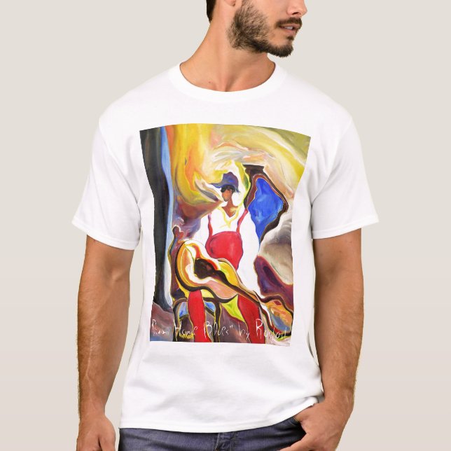 T-shirt "Bleus vers le bas à la maison" par Rayhart (Devant)
