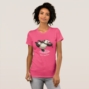 T-shirt Blissful Panda Smelling Blossom Flowers