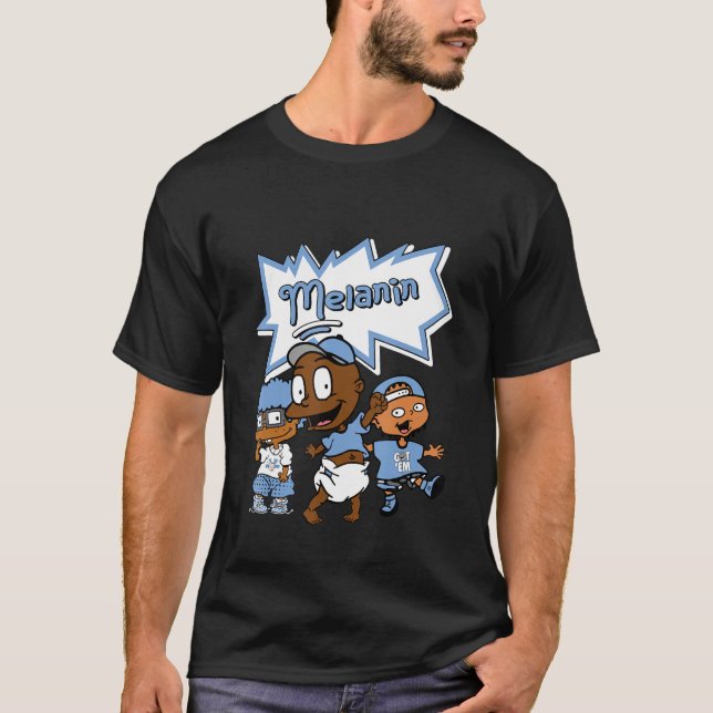 T-shirt Blm Melanin Enfants À Correspondre Retro Universit (Devant)