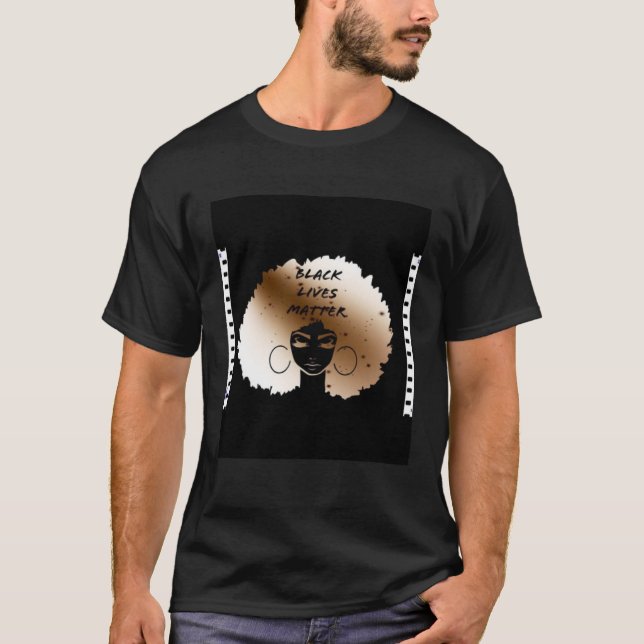 T-shirt BLM Progressive with Black Girl Afro (Devant)