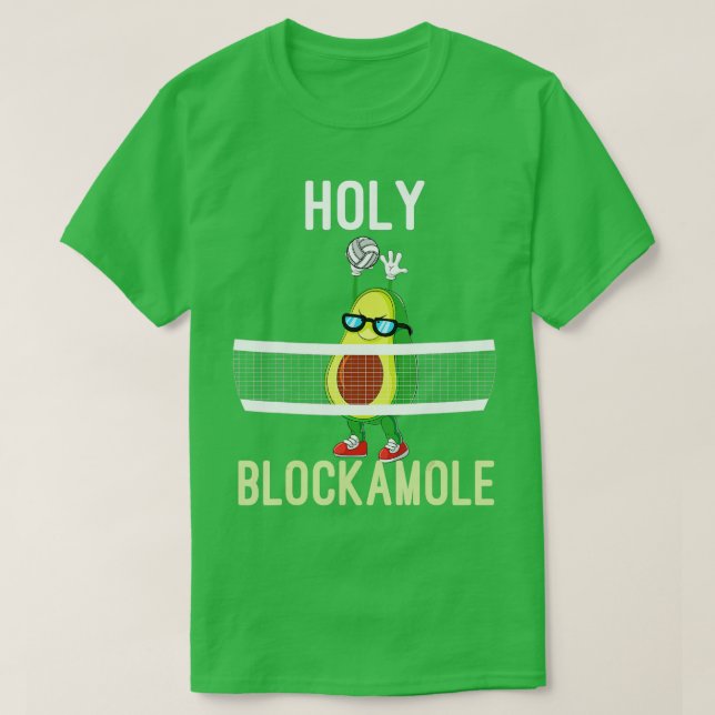 T-shirt Blockamole Funny Volleyball Block Avocado n g (Design devant)