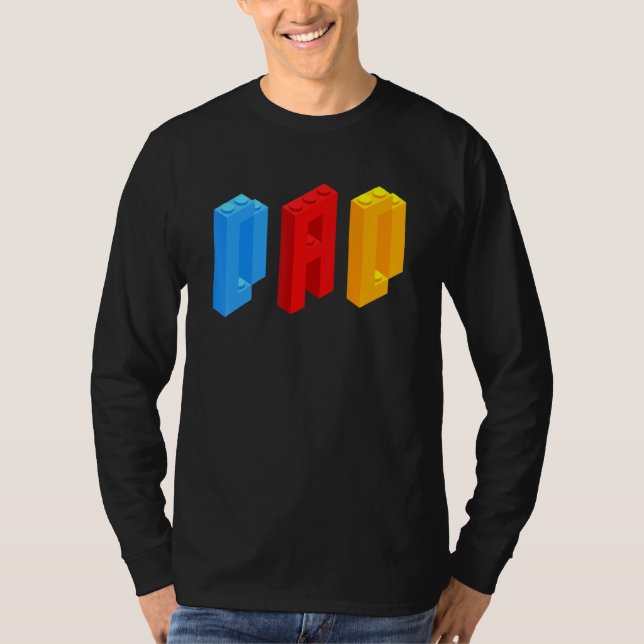 T-shirt Blocks Master Papa Brick Builder Cool Builder Papa (Devant)