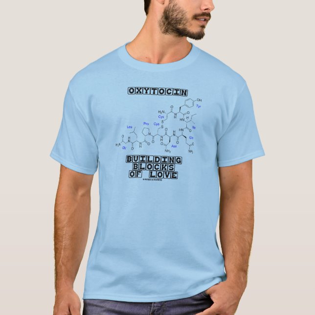 T-shirt Blocs constitutifs d'oxytocine de l'amour (chimie) (Devant)