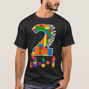 T-shirt Blocs de construction briques 2 ans Awesome Birthd