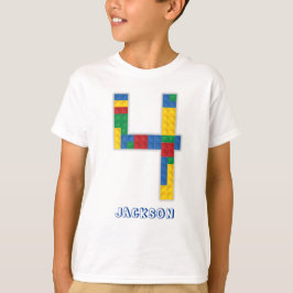 T-shirt Blocs de construction Briques d'anniversaire 4 ans