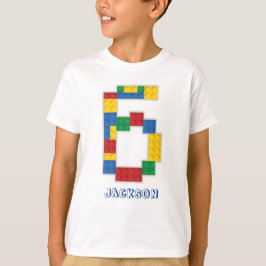T-shirt Blocs de construction Briques d'anniversaire 6 ans