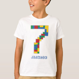 T-shirt Blocs de construction Briques d'anniversaire 7 ans