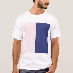 T-shirt Blocs de couleur verticaux bleu marine et rose