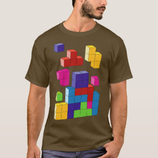 T-shirt Blocs de tétris multicolores