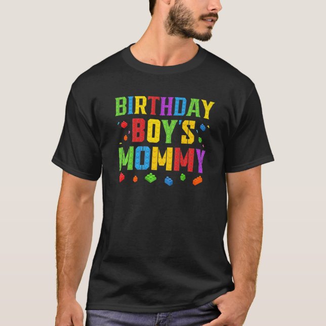 T-shirt Blocs mamans du garçon d'anniversaire Master Build (Devant)