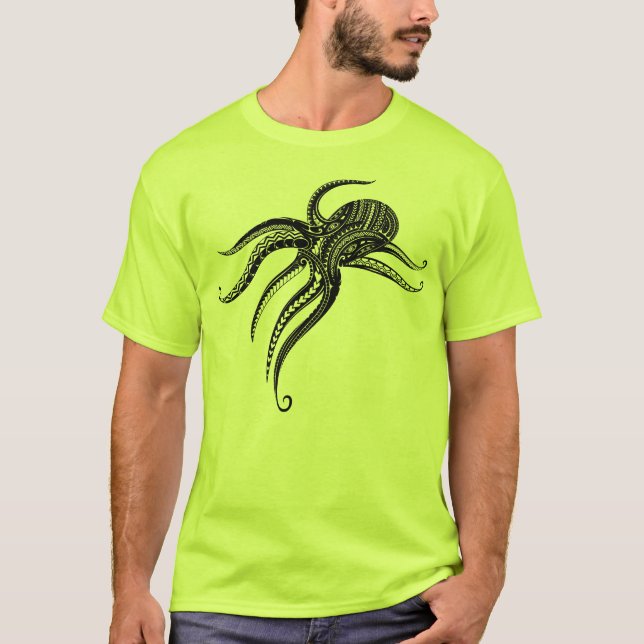 T-shirt Blocs TRIBAL POLYNÉSIEN OCTOPUS (Devant)